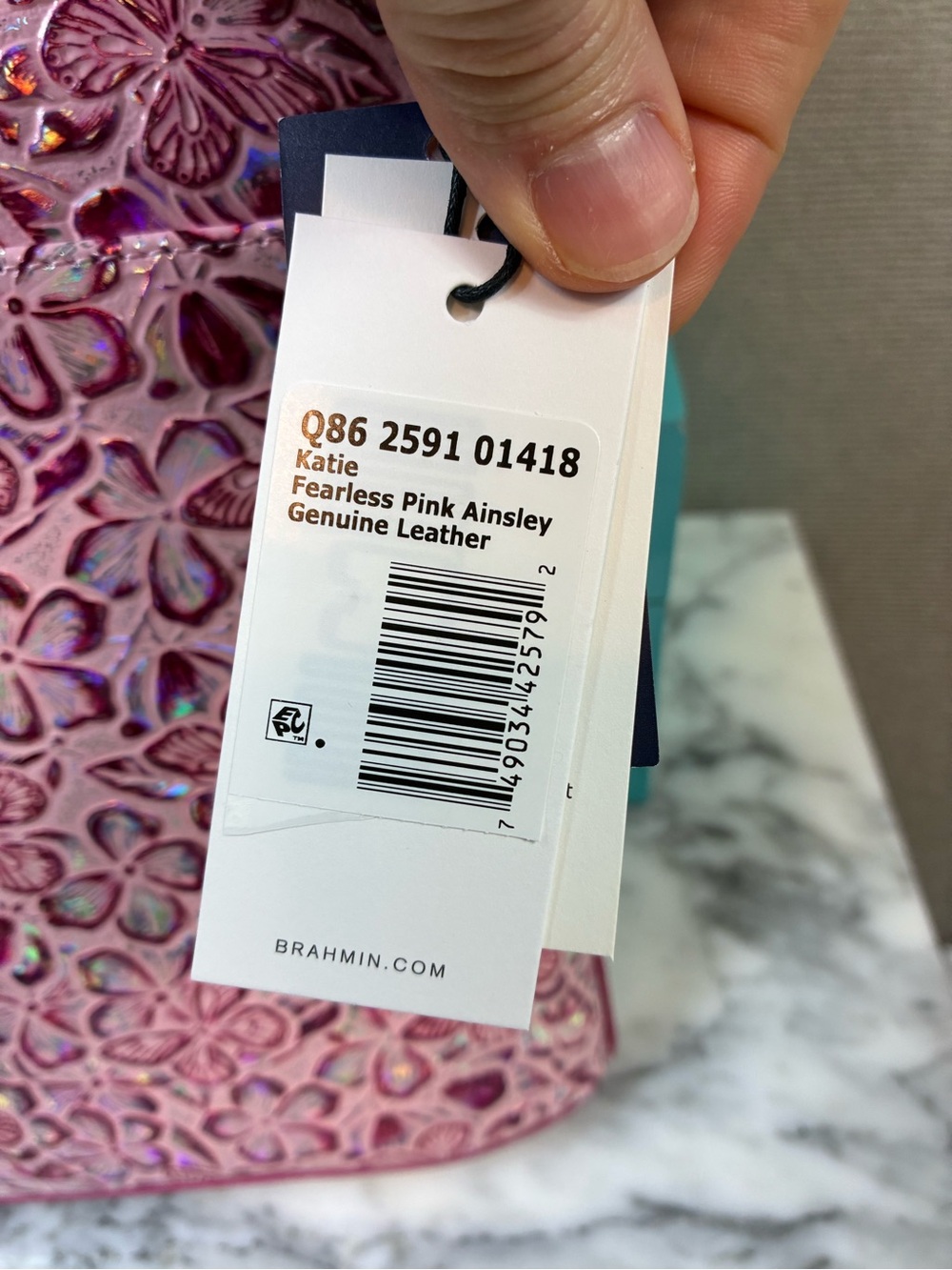 Brahmin Fearless Pink Ainsley Katie Iridescent Shoulder Bag - NWT Rare Style 🔥 - Picture 11 of 13